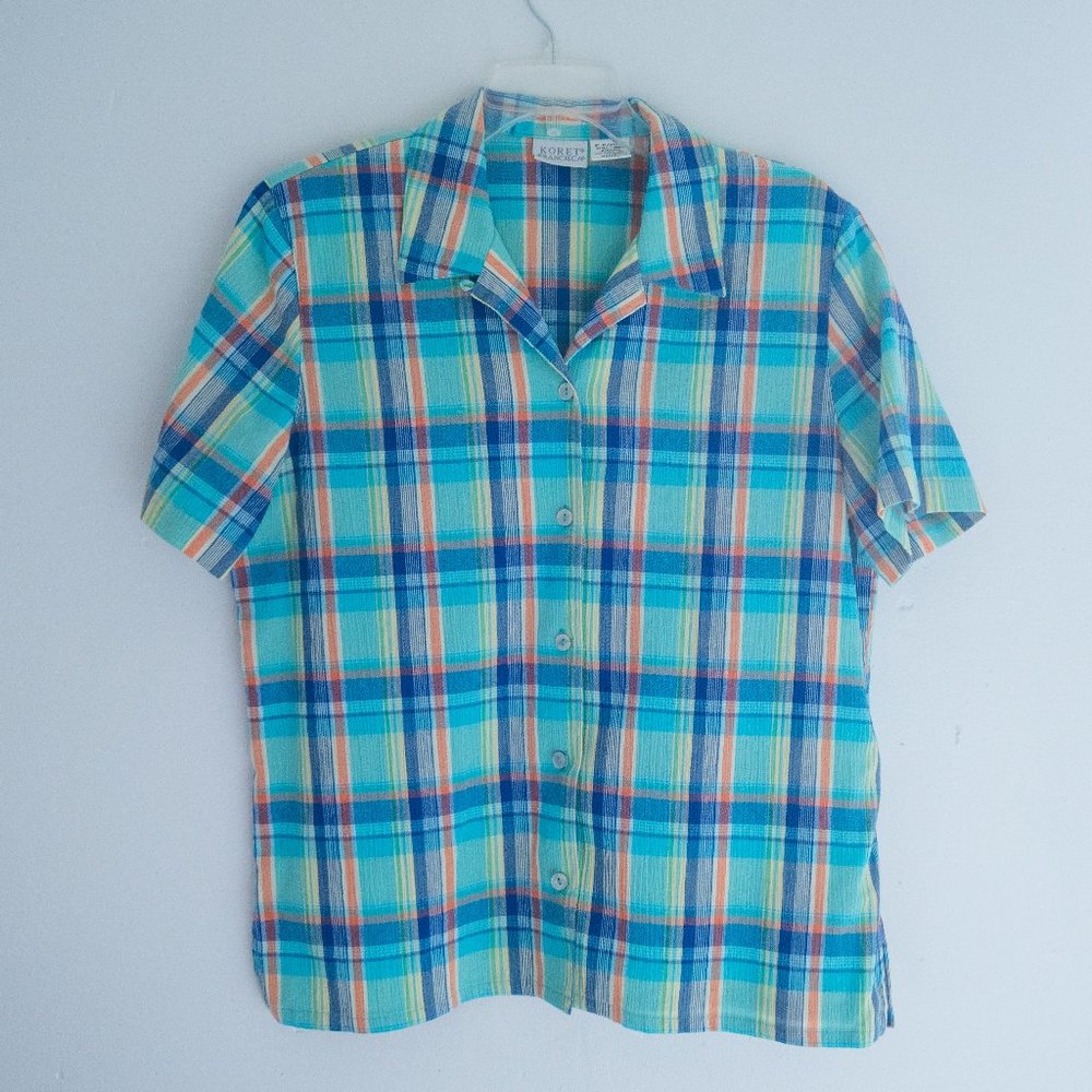 Vintage Women's Koret Francisca Plaid Button Up Top